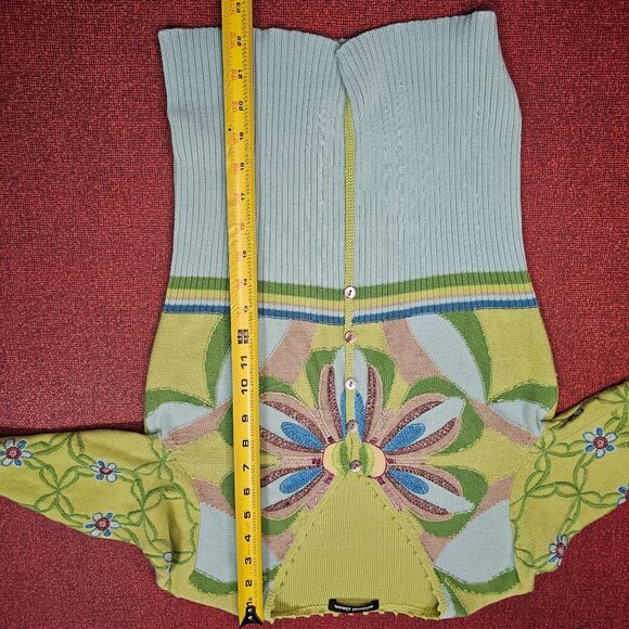 Michael Simon Floral Cardigan Sweater S Multicolor Spun Silk/Cotton Art to Wear - Picture 8 of 11